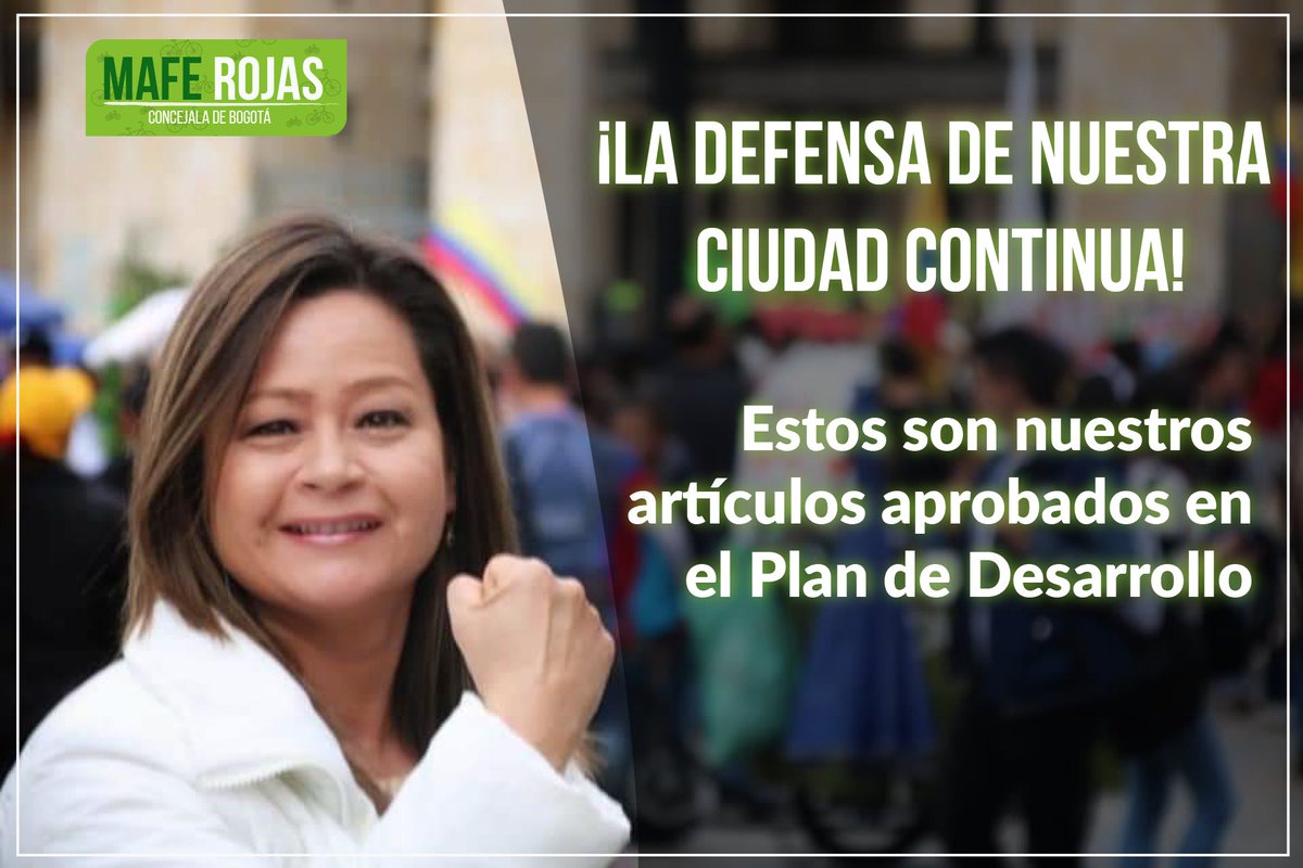 maferojas's tweet photo. Me siento satisfecha con el resultado y siento que gana la ciudad, ya que logramos incluir temas vitales para la conservación y cuidado del ambiente, el posicionamiento de la bicicleta, la economía del cuidado y mucho más.
Lee el artículo completo aquí👉🏻https://t.co/ZUEojvbOQI https://t.co/I9SWs0oNPM