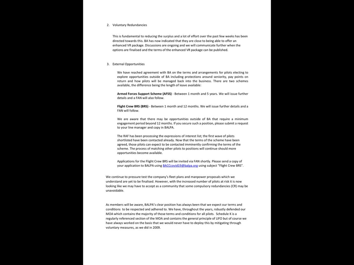 ITVJoel's tweet photo. New: It has repeatedly been claimed that BA is threatening to fire and rehire its entire UK workforce. That was not the case, it now is. BALPA has just told pilots BA proposes 1) more redundancies and 2) to terminate the employment of those who remain unless they accept new ts&amp;cs https://t.co/bfcZiDvgv7