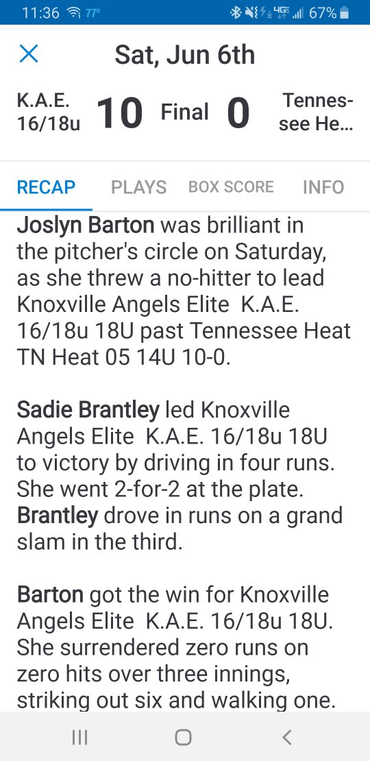 KnoxvilleAngels's tweet photo. Angels with the win! https://t.co/f8Y5ll9AnE