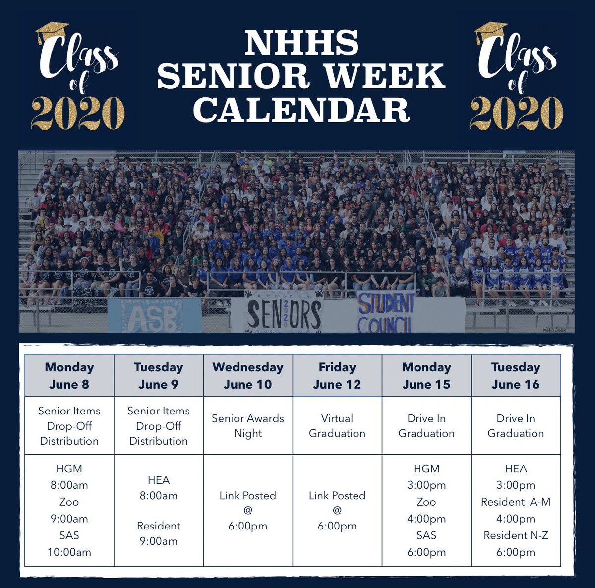 nohoasb's tweet photo. June 8th will begin senior week !! Seniors you’re one step closer to graduating!! Congratulations 🎉💙 https://t.co/ghR8KMVFcK