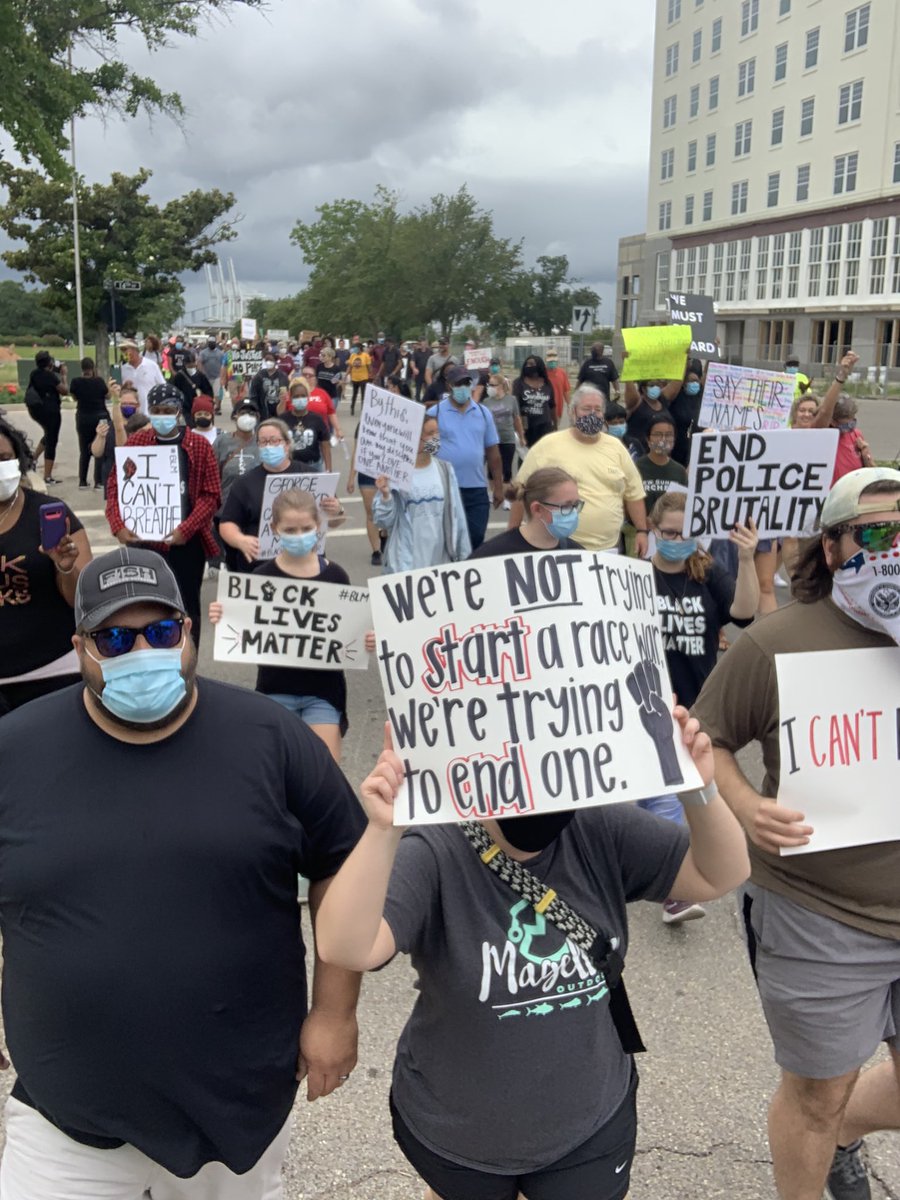mrcswhit4's tweet photo. Yes, this happen today in Gulfport, Ms. a march for Unity. Super proud of my brother for putting it together and the turnout!! From here we move forward and work together to make sure change takes place because Black Lives Matter... this is us... #MSPRAYS https://t.co/hClDu0GHW8