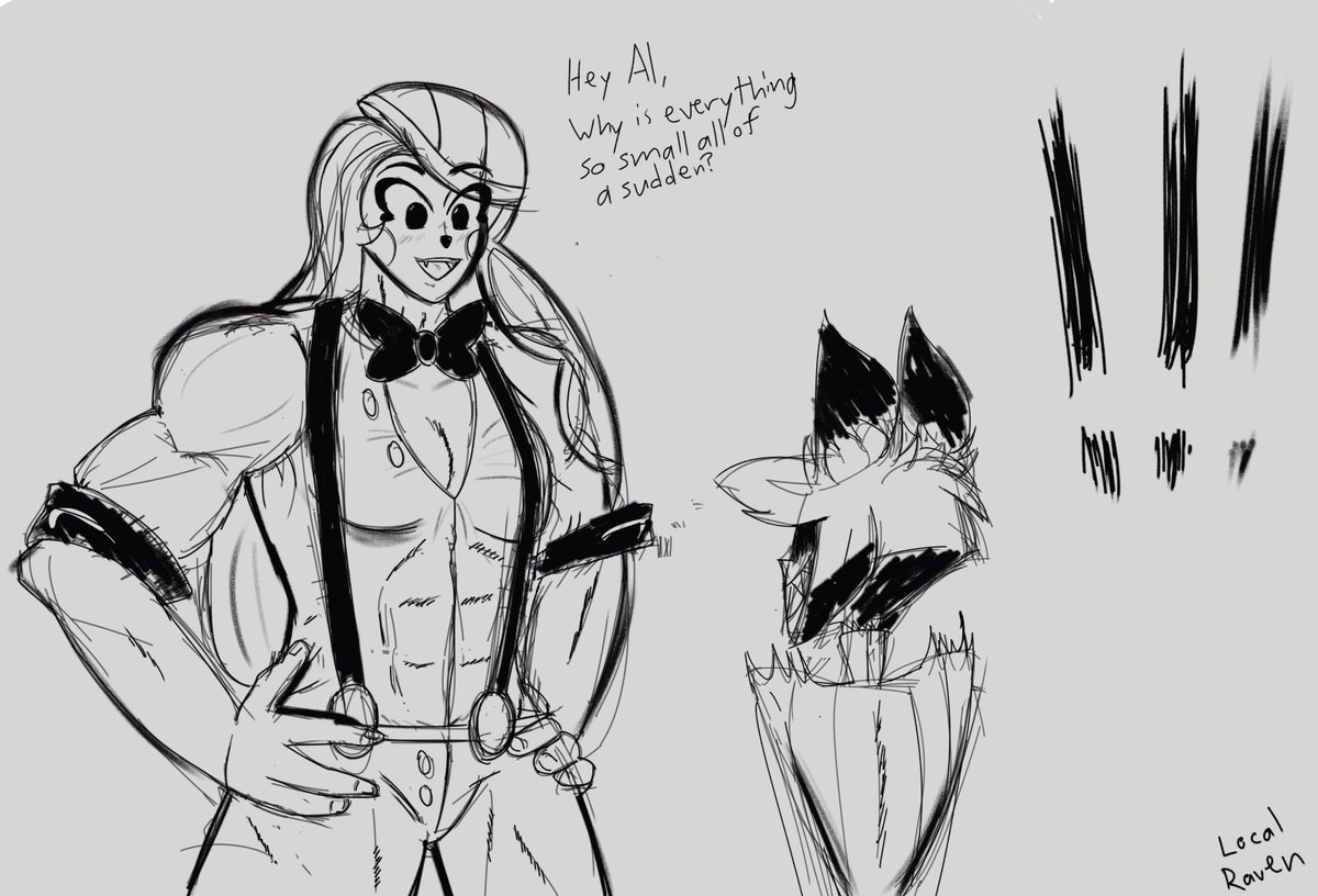 local_raven's tweet photo. I have provided a buff Charlie to you @bis_milk. Coincidentally I've been watching Dorohedoro so I gave Charlie a Noi vibe. #BuffCharlie #HazbinHotelFanart https://t.co/lxNhqlLgvs