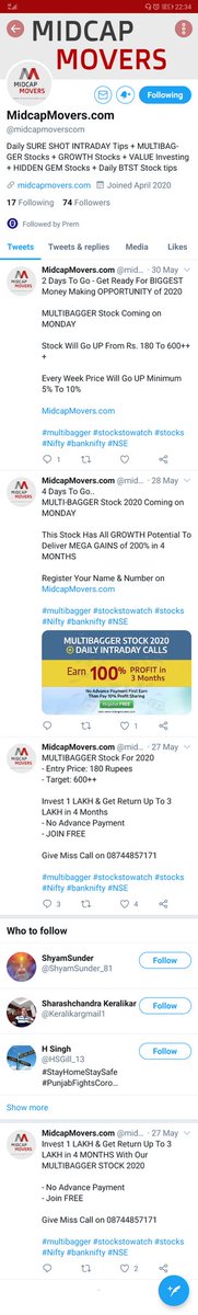 PriyanshKesarw3's tweet photo. U #frauds u r doing #pricemanipulation n #traping #retail #investors
U #bustard u can't hide ur identity fr long time u #motherfuckers

Just wait n watch #asshole

#investing #incometax 
#investment #PMModi
#crimes #Sebi #bse #NSEUPDATE
#nse #CrimeNews 
 #15TrillionDollarGDP https://t.co/wOPegZ3ldc