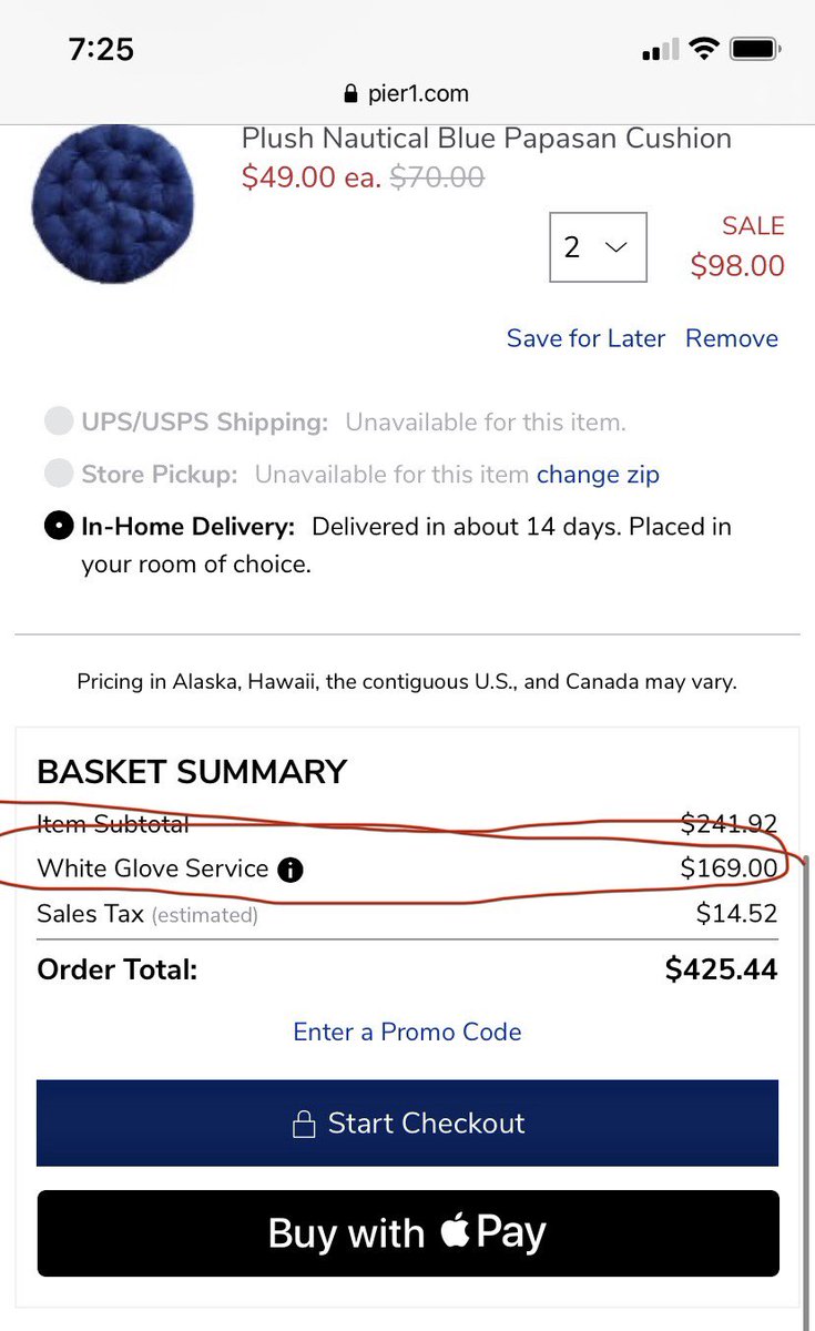 Rckluv's tweet photo. @pier1 @JANELLE13467420 $169 worth of an inconvenience ! This is an insane amount. https://t.co/FVQDbbwJ34