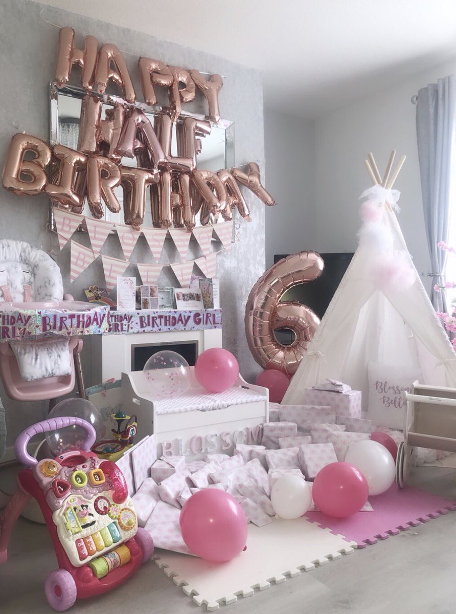 xomolliej's tweet photo. All ready for my Blossom Belle’s half birthday in the morning 🎉6 whole months of the most perfect little girl I’ve ever met. How did I ever get this lucky. Happy half birthday babygirl 🌸💖 I promise to always go above and beyond for you x https://t.co/udMIILzv8q