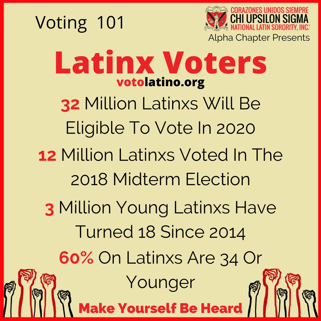 CUS_Alpha's tweet photo. Our hope is to spread knowledge on voting and the importance on the upcoming Primary Election. Take action and register to vote! #blacklivesmatter #enoughisenough #nojusticenopeace #latinxforblacklives #cussiesvote #educatingourcommunities #empoweringthosearoundus https://t.co/cCmUk6C493