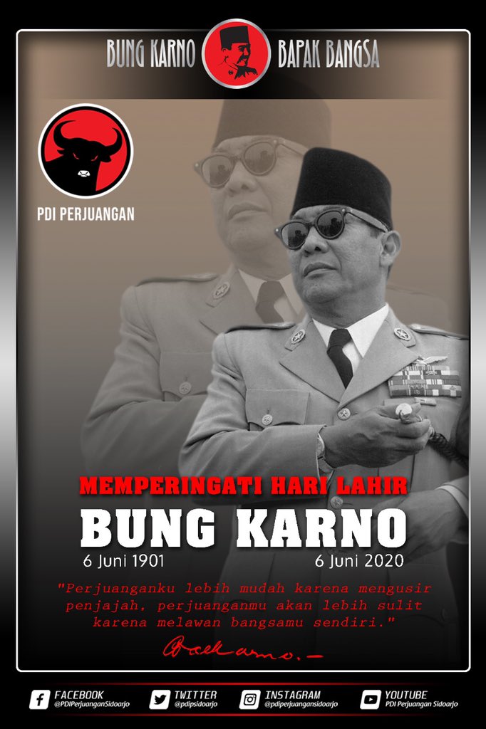 PDI_Perjuangan's tweet photo. 6 Juni 2020 memperingati Hari Lahir Bung Karno.

#PDIPerjuangan
#PDIPerjuanganJatim
#PDIPerjuanganSidoarjo
#BulanBungKarno
#BungKarnoBapakBangsa https://t.co/GPTJkpJQit