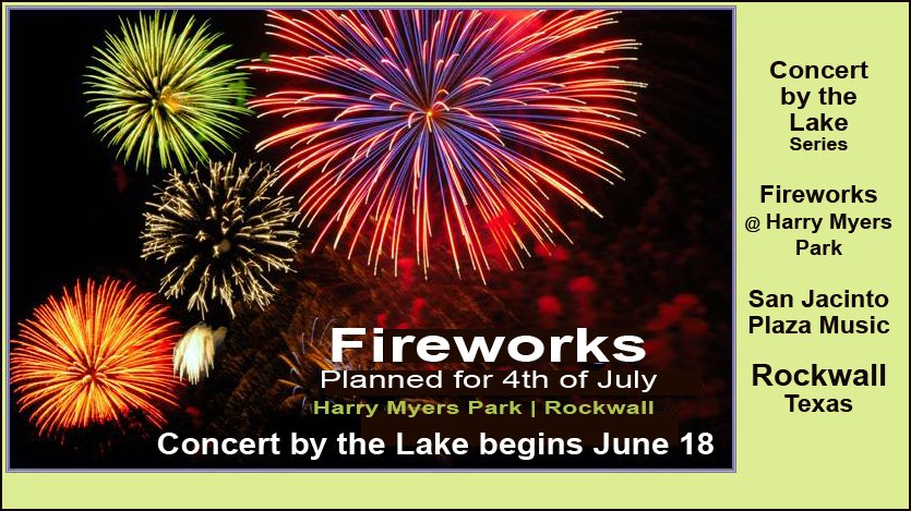 PlanetRockwall's tweet photo. Rockwall Reopens with Summer Events #ConcertbytheLake #LakeRayHubbard #TheRockwallHarbor #SanJacintoPlazaMusic #4thofJulyFIREWORKS #Fireworks #HarryMyersPark #RockwallTX #LiveMusic https://t.co/WnLKm0kdPr https://t.co/rbHBlTl2Lw