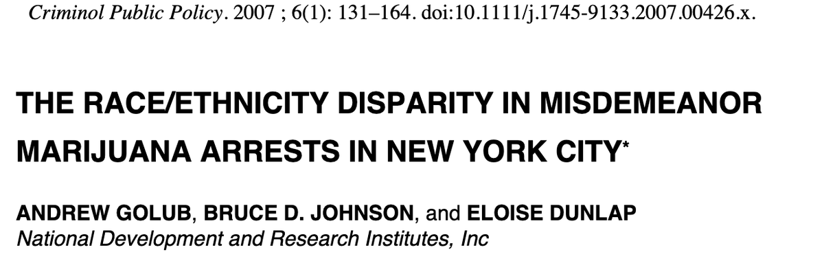 79/ "The burden of [Marijuana in Public View] arrest has been falling disproportionately on blacks and Hispanics and that members of these minority groups, on average, have been receiving harsher treatment within the criminal justice system."