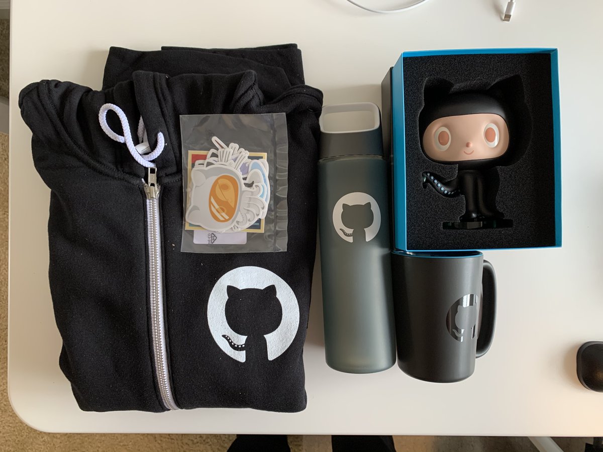 Hanse00's tweet image. Someone from @github just showed up at my front door with this. A thank you for my active contribution to #GitHubSatellite. I don&apos;t really know what to say, other thank you back!

It all went so fast that I even forgot to ask the person&apos;s name. But thanks anonymous Hubber!