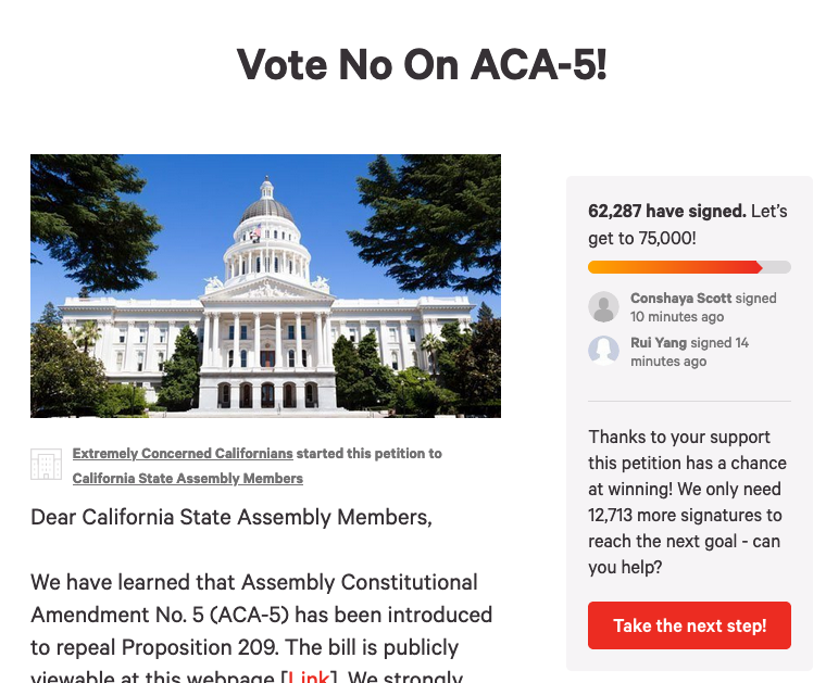 ECalifornians's tweet photo. While the lies are presented in the Assembly floor, 72,465 Signed No on #ACA5 and We Keep Counting!

#NoACA5 #MeritOverRacism #ACA5IsRacism #VoteNoOnACA5
#FavoritismIsDiscrimination #NoRacialQuota

Sign out #NoONACA5 Petition Now:
https://t.co/rAPn5ujw4h https://t.co/gwLLKJTDft https://t.co/DMVRy4Zbtw