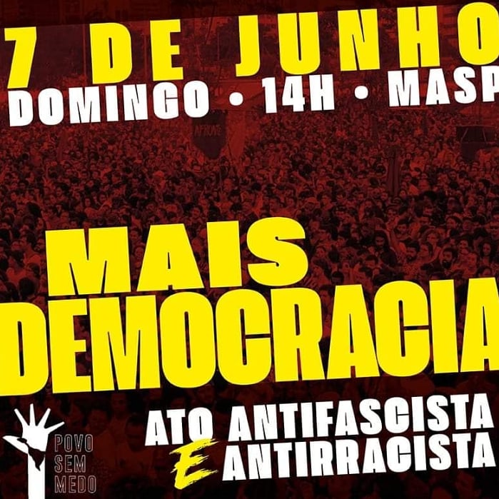 ProfAntifaSP's tweet photo. MUDOU LOCAL - 
SOBRE AS MANIFESTAÇÕES PELA DEMOCRACIA NO DOMINGO

Na noite de sexta-feira o Tribunal de Justiça de SP, proíbiu a realização de atos no domingo dia 07/06 na Av. Paulista.

Mudança de local - Ato em São Paulo será no Largo da Batata às 14h.
#ForaBolsonaro https://t.co/sGalACcuyO