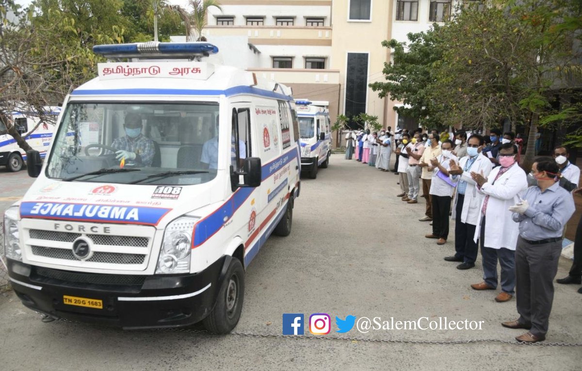 கொரோனா தொற்று பாதிக்கப்பட்டு #சேலம் அரசு மருத்துவமனையில் சிகிச்சை பெற்று வந்த 84 பேர் பூரண குணமடைந்து இன்று வீட்டிற்கு அனுப்பப்பட்டனர். அவர்களுக்கு தமிழ்நாடு அரசின் ஆரோக்கியம் திட்டத்தின்கீழ் மருந்து பொருட்களை வழங்கி, உற்சாகப்படுத்தி வீடிற்க்கு அனுப்பி வைக்கப்பட்டபோது..
#Salem