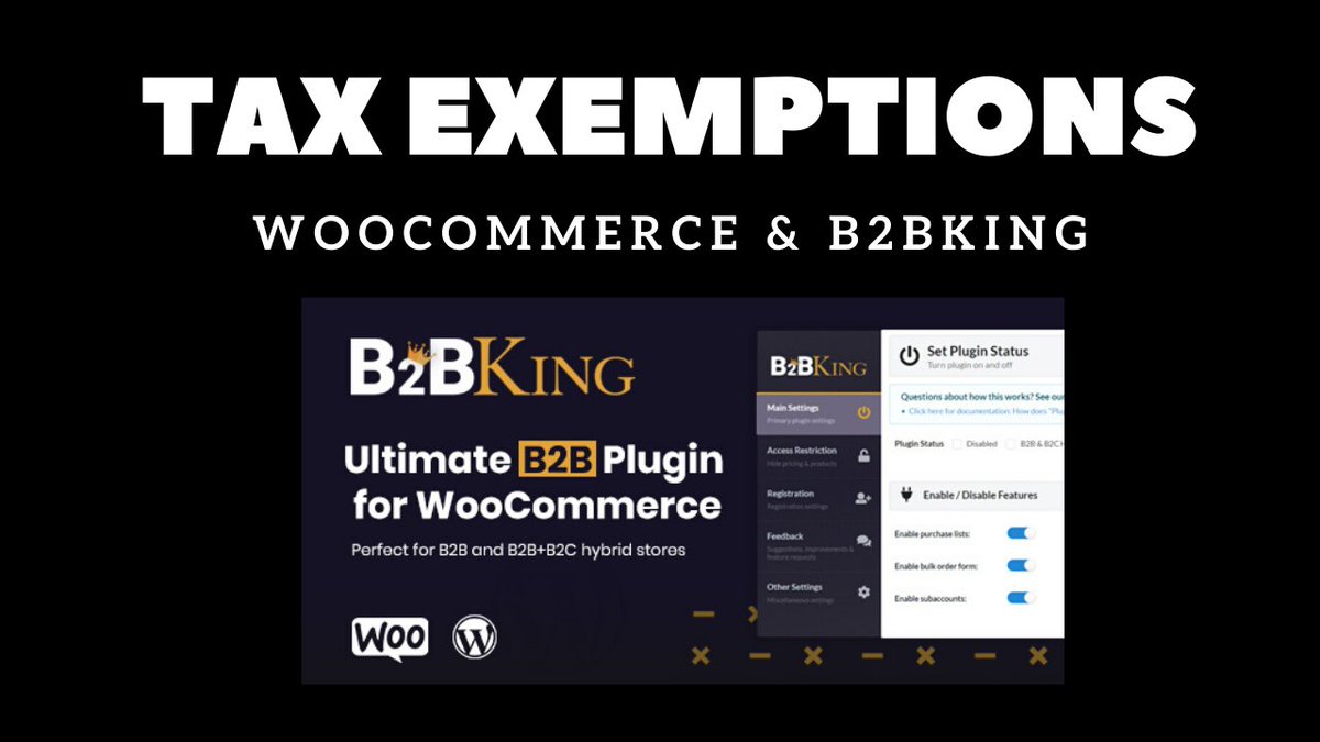 1B2bking's tweet photo. Check out our latest tutorial video, to learn how to set up tax exemptions in WooCommerce, with B2BKing:
https://t.co/Zm9QgWZgI5
#woocommerce #b2b #b2bplugin #woocommerceb2b #b2bking #taxexemptions #wholesale #wholesaleplugin #woocom https://t.co/HQMxYcdh4M https://t.co/HOKSnRR8dd