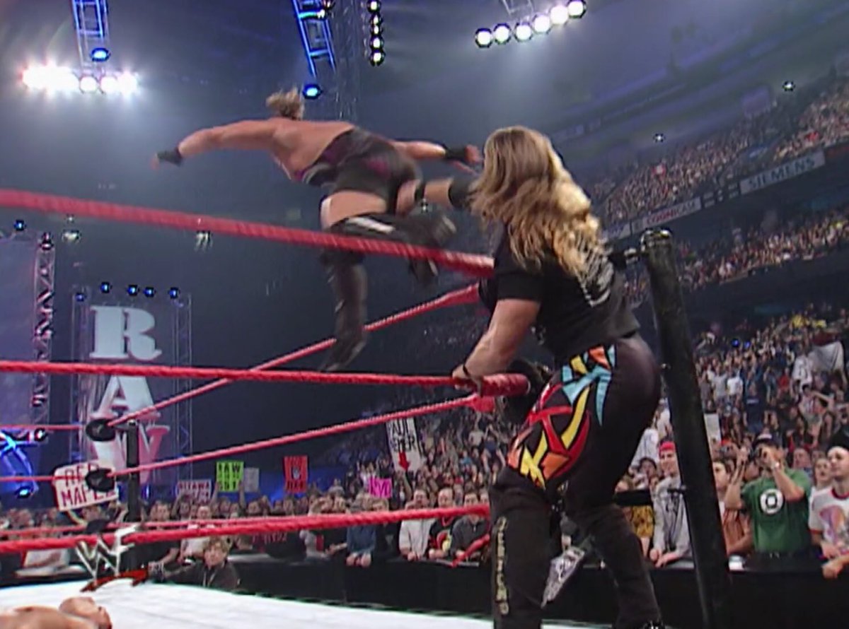 October 15 2001 - A huge match on Raw for the WCW and WWF Championships between The Rock and RVD ended with interference from Chris Jericho. This would save the Rock’s WCW Title, but give RVD a 3rd WWF Championship reign. #WWE  #AlternateHistory