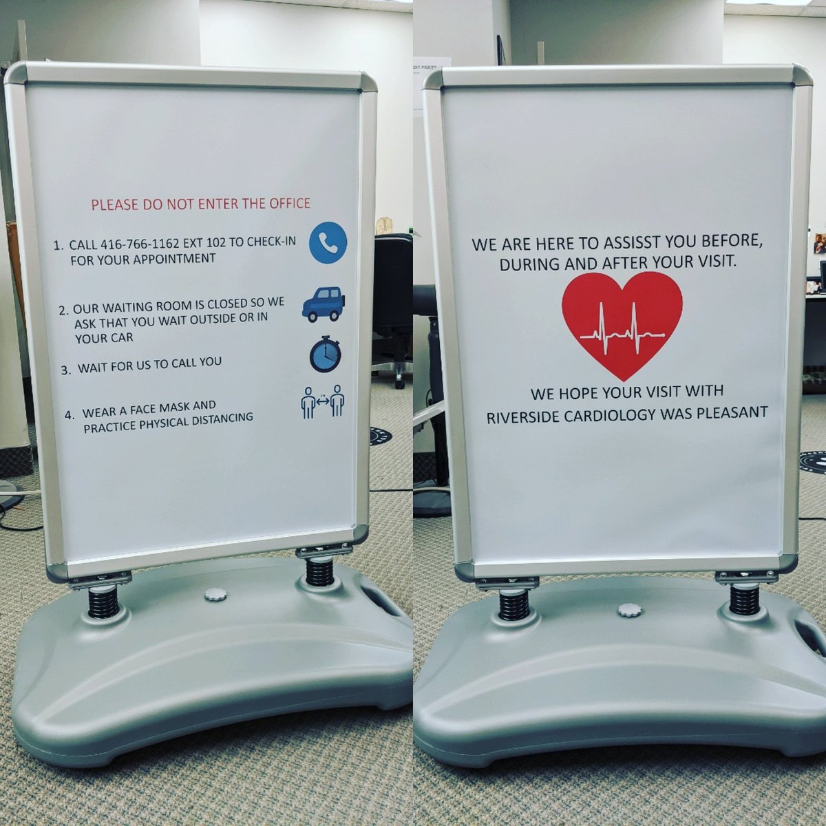 tymicocanada's tweet photo. Wind Breaker Outdoor Poster Sign Holder is useful for giving customers instructions for social distancing protocols. Graphics are easily interchangeable and water base makes it sturdy for outdoor placement. https://t.co/LeZU4DYLDl