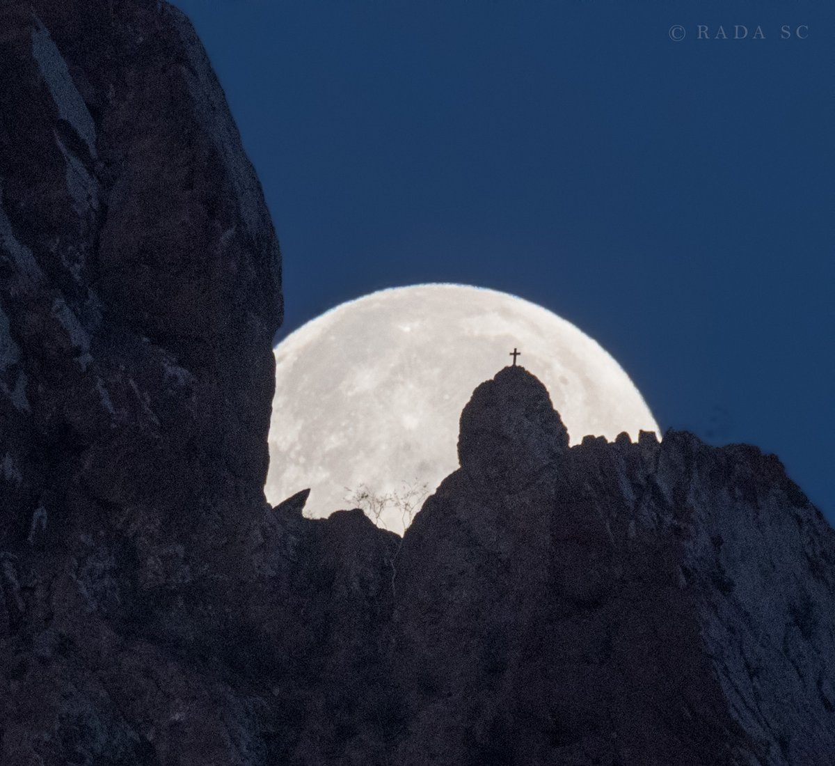 Rada_SC's tweet photo. La Luna Llena ocultándose en el cerro Tetakawi hoy al amanecer en San Carlos, Sonora. https://t.co/22ekSeey4o
