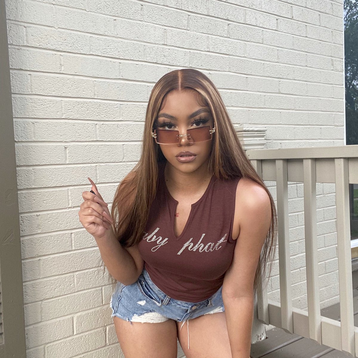 Baby Phat girl. Kitten on my jean.