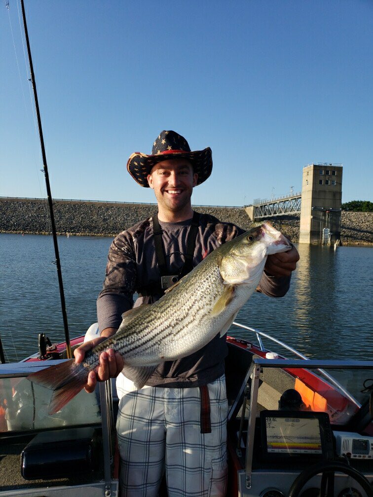 Great time out on Raccoon Lake fishing for stripers this morning!