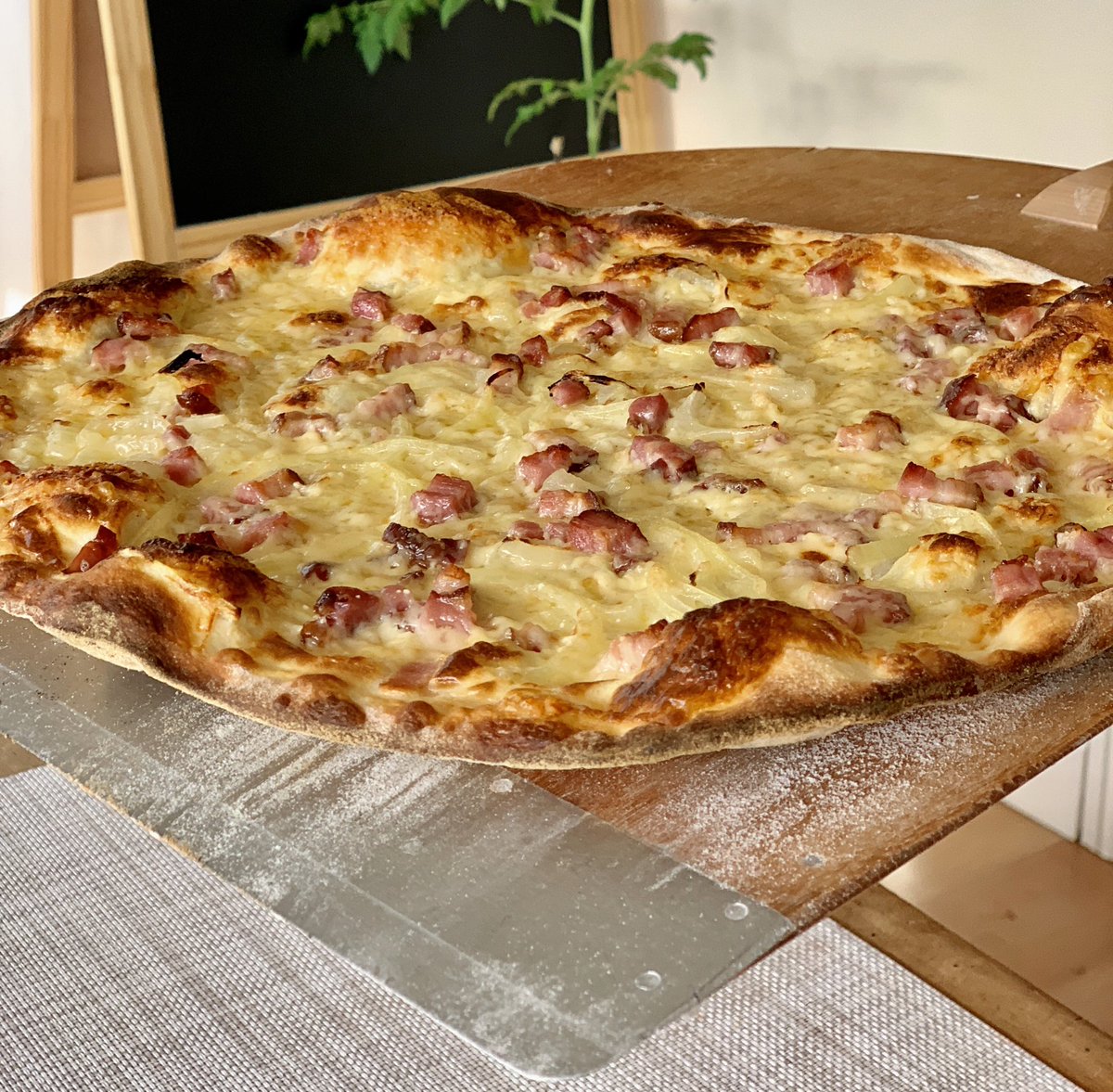 tarte alsace flambe eller flammkuchen som tysken hade sagt, oavsett så är det vansinnigt gott