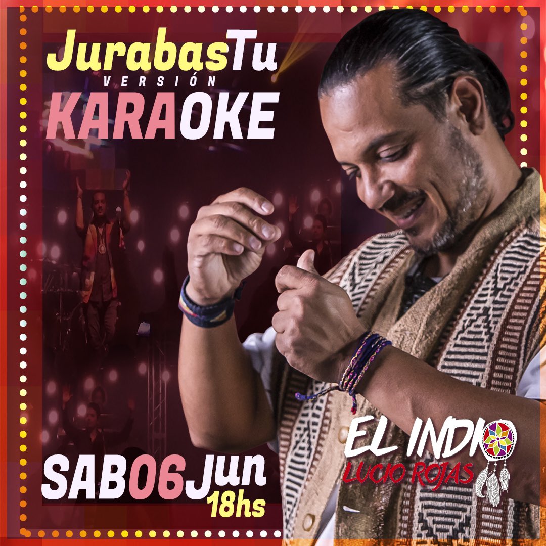 IndioLucioRojas's tweet photo. Me estoy preparando para el karaoke de hoy!
18 hs “Jurabas tu” en mi canal de @YouTubeEspanol ➡️ 
https://t.co/2vpbYEBjWm https://t.co/FxkqBb8erE