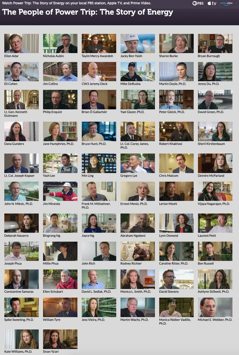Many thanks to the 60+ experts who agreed to be interviewed for Power Trip!

<a href="/KateWilliamsme/">Prof Kate Williams 💙</a> <a href="/ErnestMoniz/">Ernest Moniz</a> <a href="/CostaSamaras/">Costa Samaras</a> <a href="/Sheril_/">Sheril Kirshenbaum, PhD</a> @burkese <a href="/JosephKopser/">Joseph Kopser</a> <a href="/PeterGleick/">PeterGleick(closed)</a> <a href="/GHGGuru/">Frank Mitloehner</a> <a href="/water4point0/">David Sedlak</a> <a href="/BOGallachoir/">Brian O Gallachoir</a> <a href="/AStillwellPhD/">Ashlynn Stillwell</a> <a href="/cmjames1999/">Corey James</a> @olyaeller