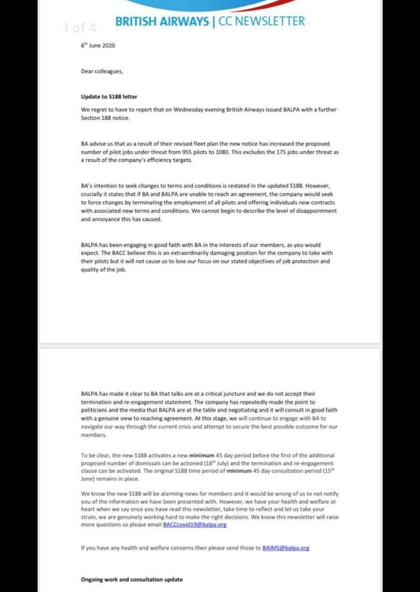 GavNewlandsSCO's tweet photo. The Willie Walsh weasel words #whingefest said claims that #BritishAirways entire workforce faced redundancy &amp; rehire on reduced T&amp;Cs were "vastly exaggerated" were correct as pilots weren't threatened - until now
Pilots now face same #fireandrehire threats that should be illegal https://t.co/iwe5jEY1Fi