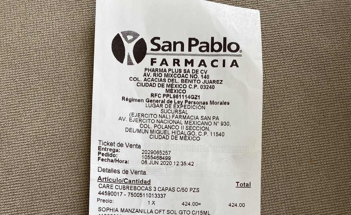 Oye <a href="/sanpablofarma/">SAN PABLO FARMACIA</a> ,

Estos no son cubrebocas tricapa. Es un abuso que los vendan en $424 pesos.

Creo que <a href="/Profeco/">Profeco</a> debería echarle una revisada.