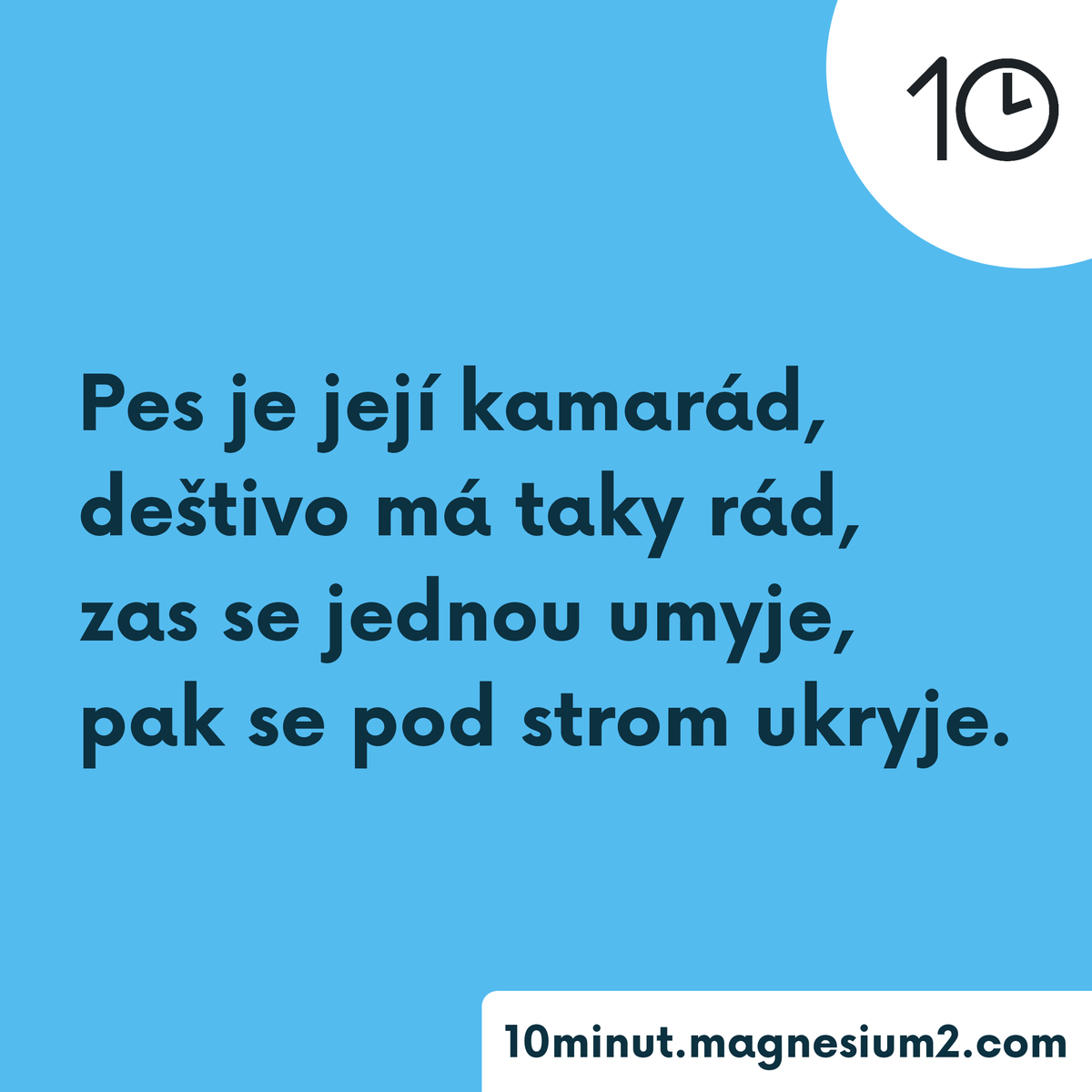 10minut_'s tweet photo. Deštivo

Už nepadá vločka,
jenom kapka padá,
venku běhá kočka,
deštivo má ráda.

Původně na https://t.co/eW4aWgvGHR

#basen #verse #versotepec #czsk #pisuvkarantene #dest #voda #kocka #pes #vejceneboslepice https://t.co/2h3NluRDVM