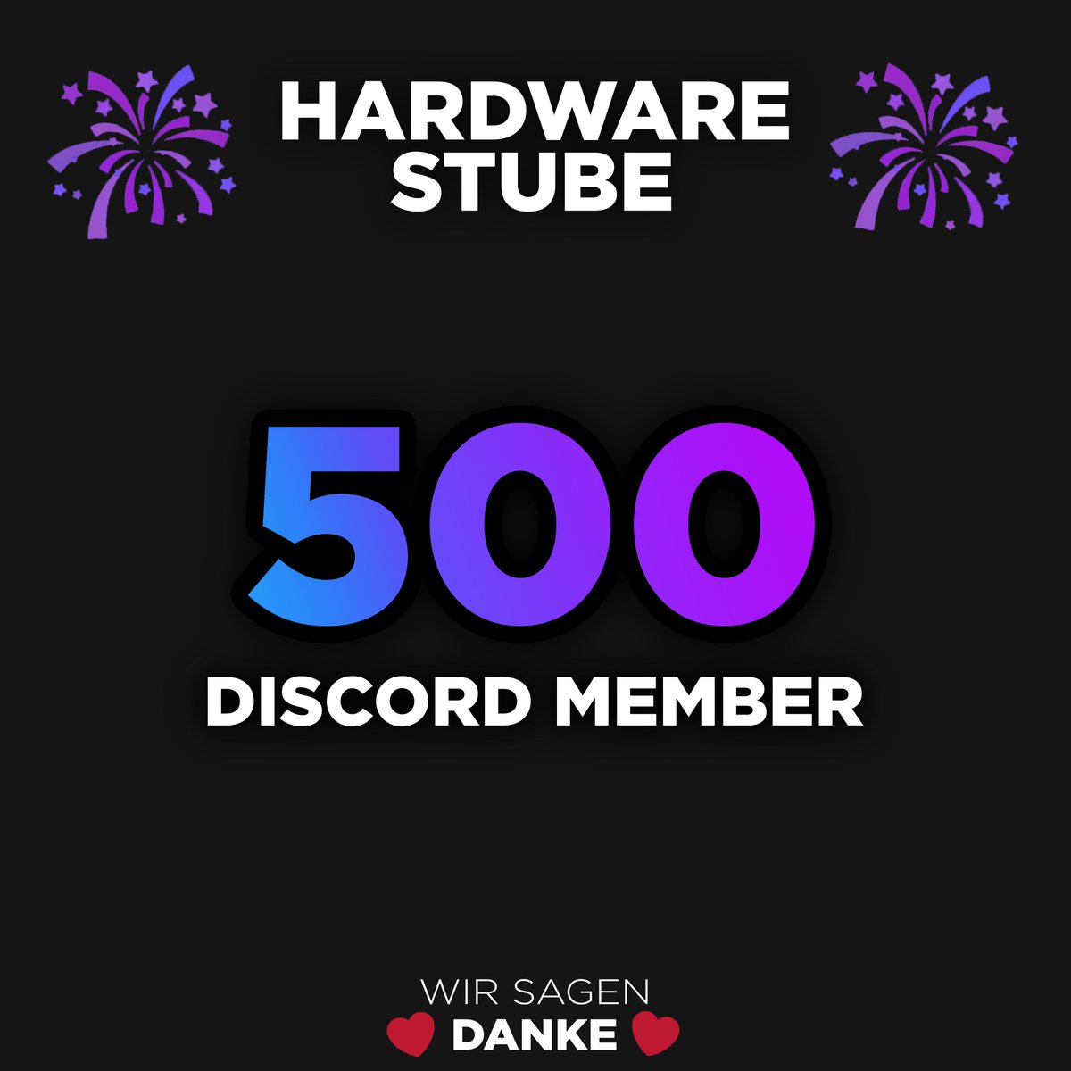 HardwareStube's tweet photo. Wir haben die 500 Member auf unserem Discord geknackt.
Vielen Dank an alle für den Support! https://t.co/LodydwT95c