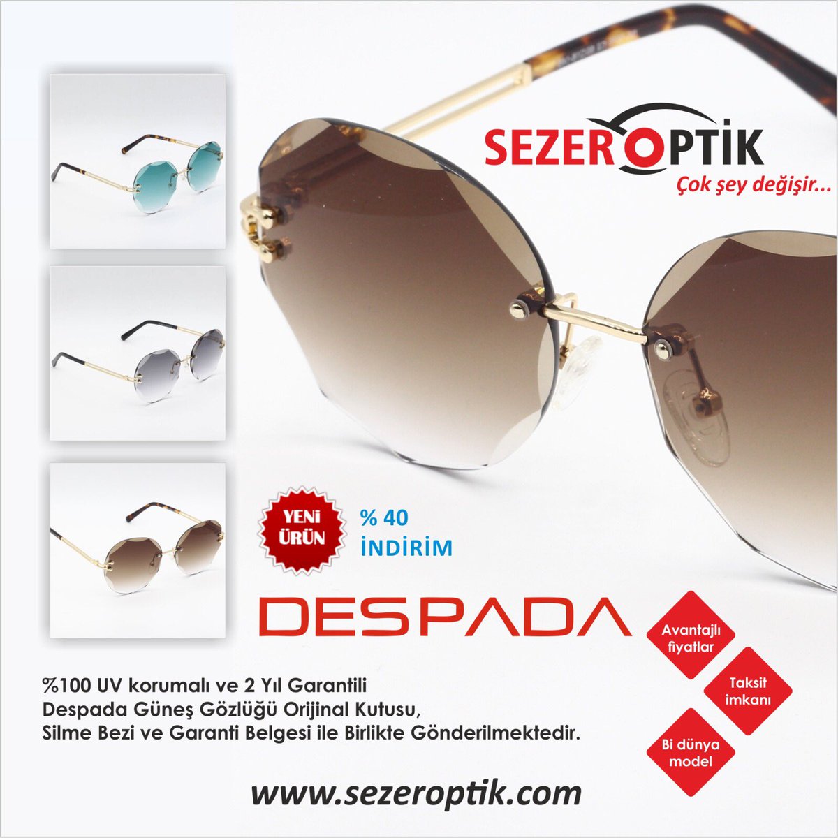 sezeroptik's tweet photo. İndirimli despada güneş gözlüğü. #despada #Güneşgözlüğü https://t.co/48sHeveI3P