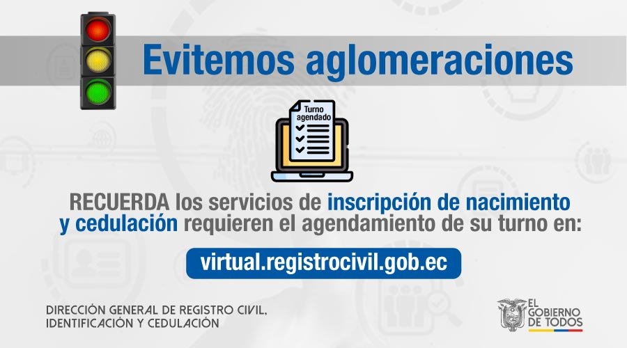 MontenegroGoldi's tweet photo. #RegistroCivilActivado | Recordamos a la ciudadanía, que para acceder a los servicios de cedulación e inscripción de nacimiento, se requiere agendar su turno en: https://t.co/YVC8mu38Nl

#AEcuadorLoSacamosTodos https://t.co/jQcqu9vjGO