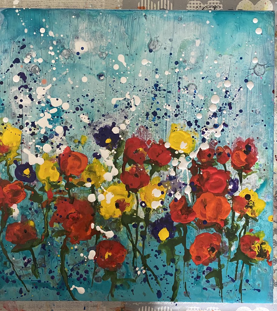 upthejuntion's tweet photo. Title Aunties Garden. Mixed media on canvas. https://t.co/vKS6yygRSQ