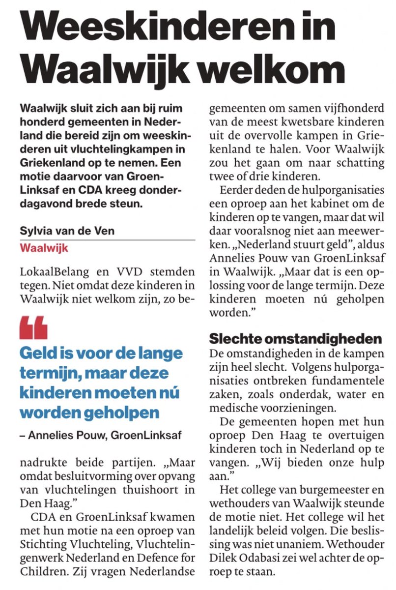Vandaag in het Brabants Dagblad. Wij zijn erg blij dat onze motie is aangenomen! ✅ #coalitionofthewilling