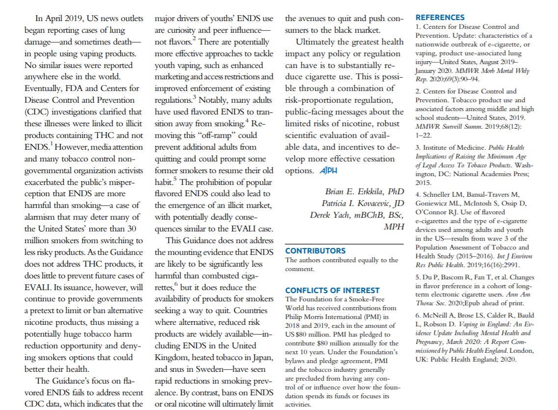 #StudySaturday
ajph.aphapublications.org/doi/pdf/10.210…
#flavors #adultslikeflavorstoo #tobaccoharmreduction #harmreduction #thr #thr101 #SayYesToTHR #flavorbans #ecigs #ecigarettes #vapingsaveslives #vaping #vape #vapor #vapespace #tobacco #nicotine