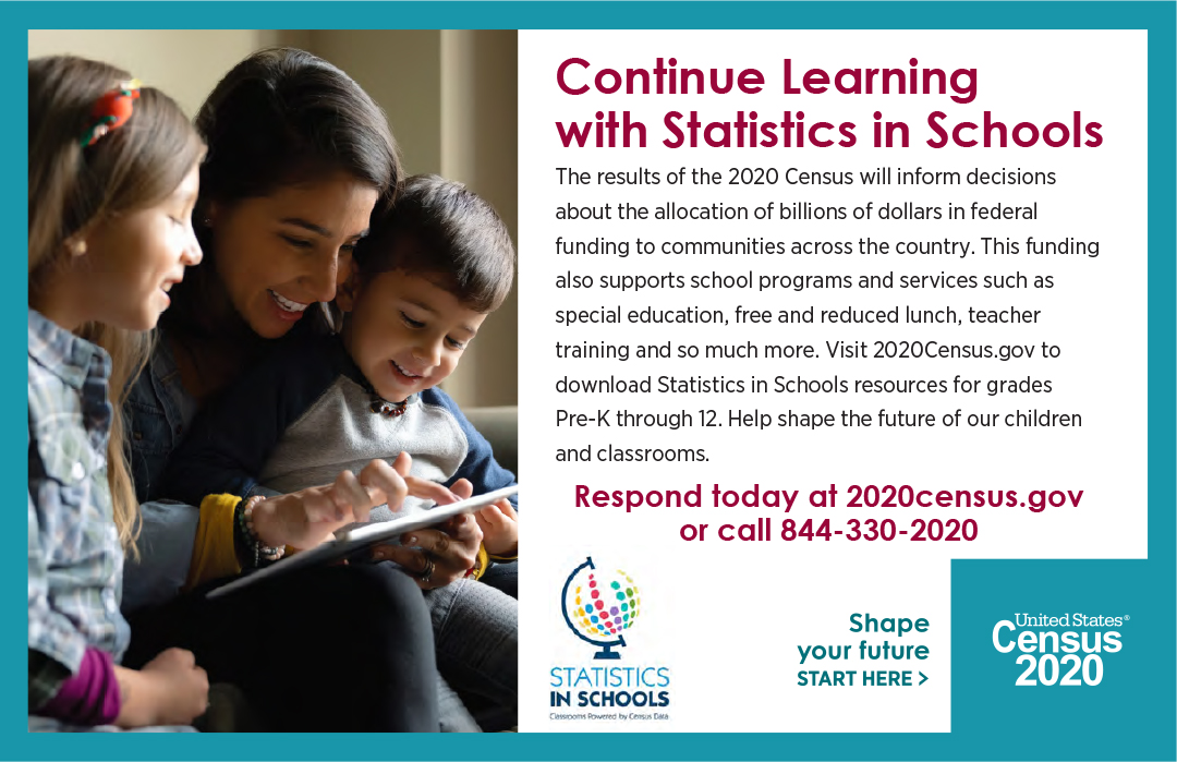 LeadershipWome's tweet photo. It's 'Census Saturday!' #StatisticsInSchools provides resources for educators & parents that can be used at home to keep students engaged and continue learning. Visit https://t.co/3oFTO3IiYF for resources and to respond to the #2020Census. #ShapeYourFuture
#LearnLeadLegacy https://t.co/Rexuw7P59f