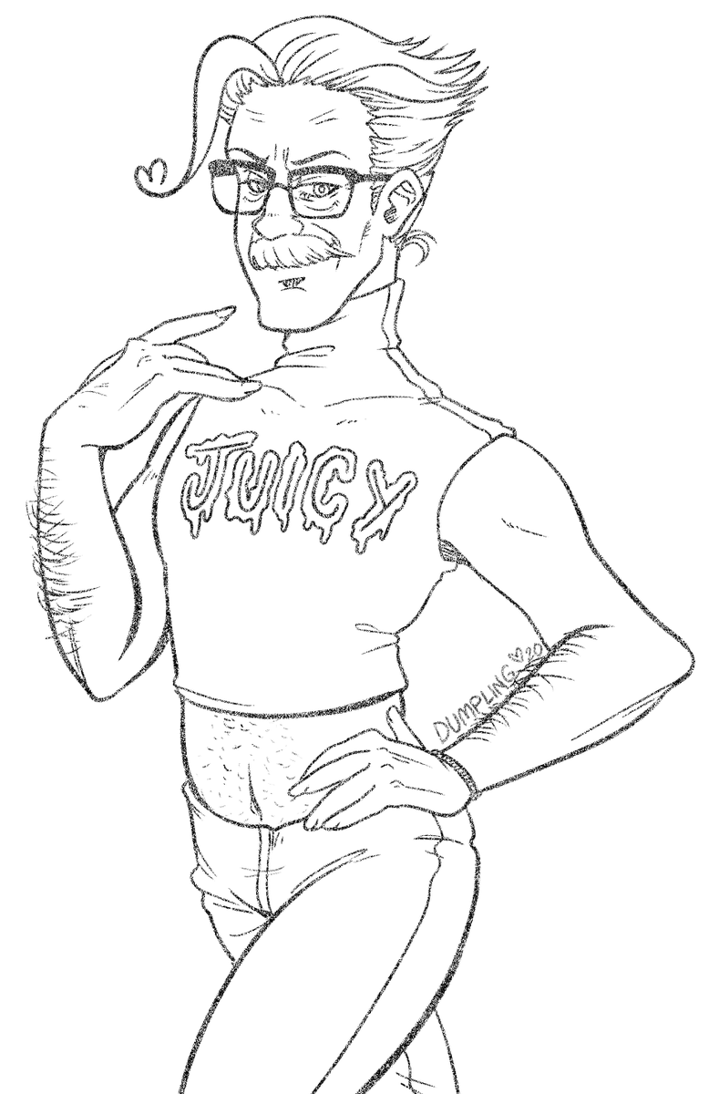 i tried to draw smth on a stream that would make me feel better bc i was wantin to reach out to friends but now my entire friends list knows i imagine james moriarty fgo like this sometimes and now i feel worse