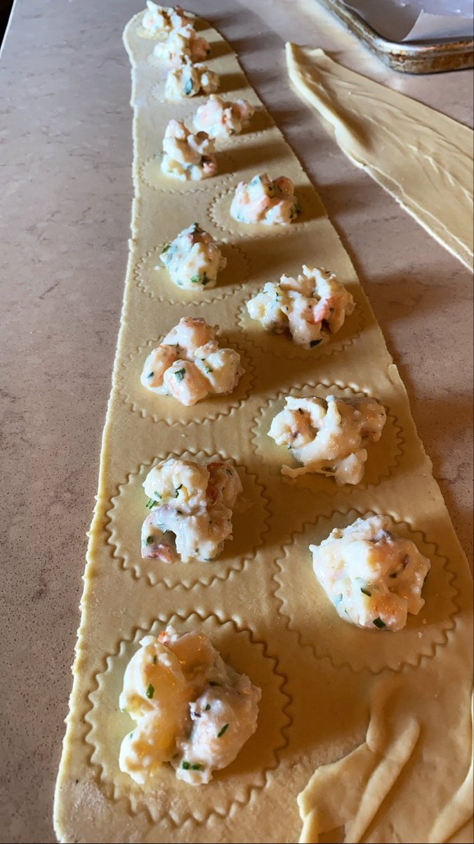 Lobster and shrimp ravioli on the works! #homemade #lobster #pasta