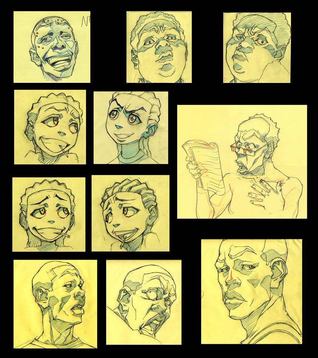 ani_obsessive's tweet photo. Expression work by Seung Eun Kim for The Boondocks (2005–2014), created by Aaron McGruder, Rebel Base Productions https://t.co/bvnmbKZiMM
