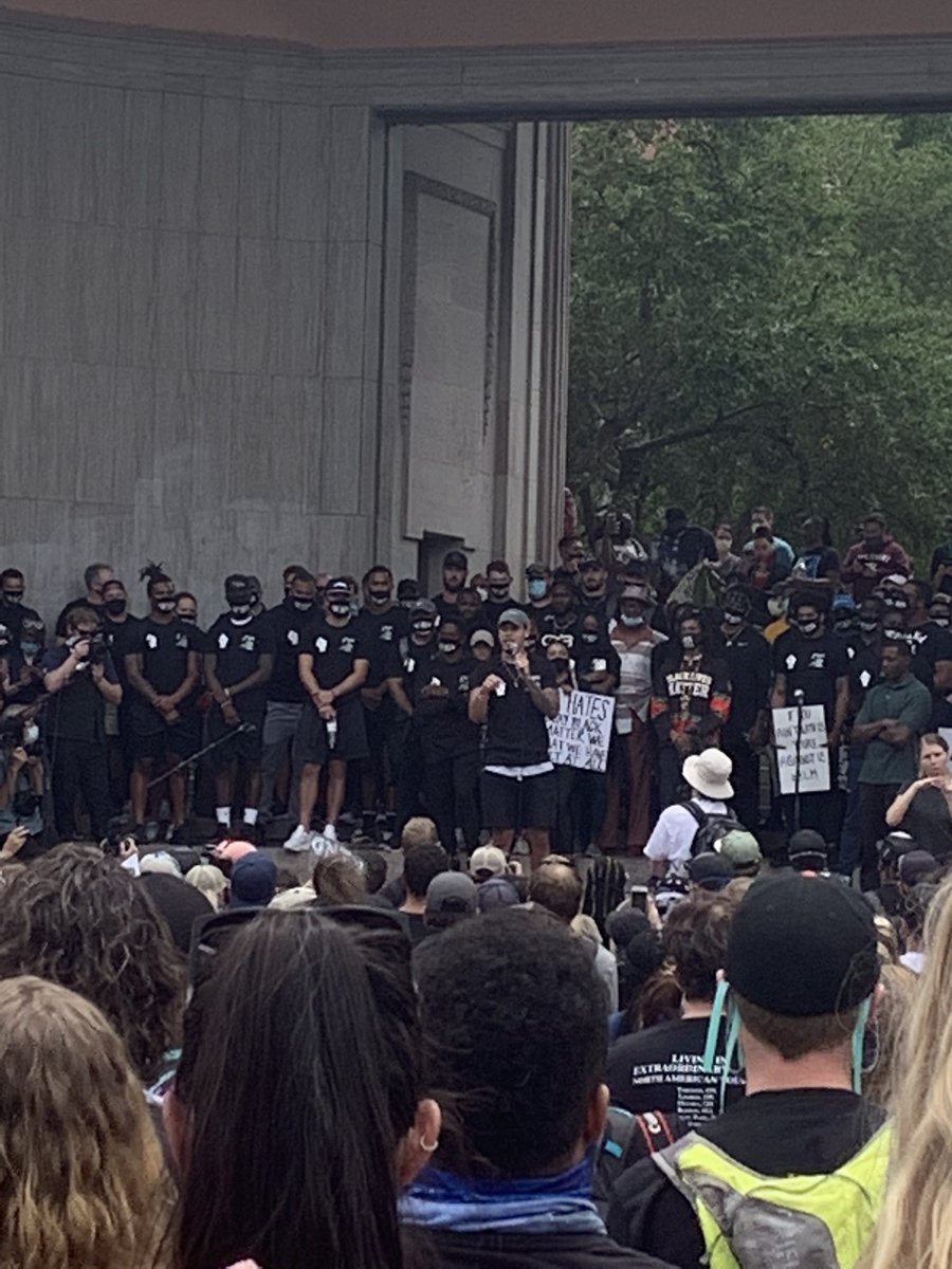 danbbaer's tweet image. Broncos safety Justin Simmons is a darn good speaker. 

#DenverProtests