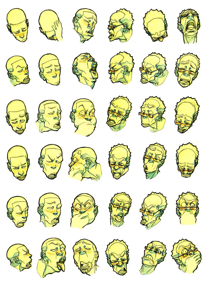 ani_obsessive's tweet photo. Expression work by Seung Eun Kim for The Boondocks (2005–2014), created by Aaron McGruder, Rebel Base Productions https://t.co/bvnmbKZiMM