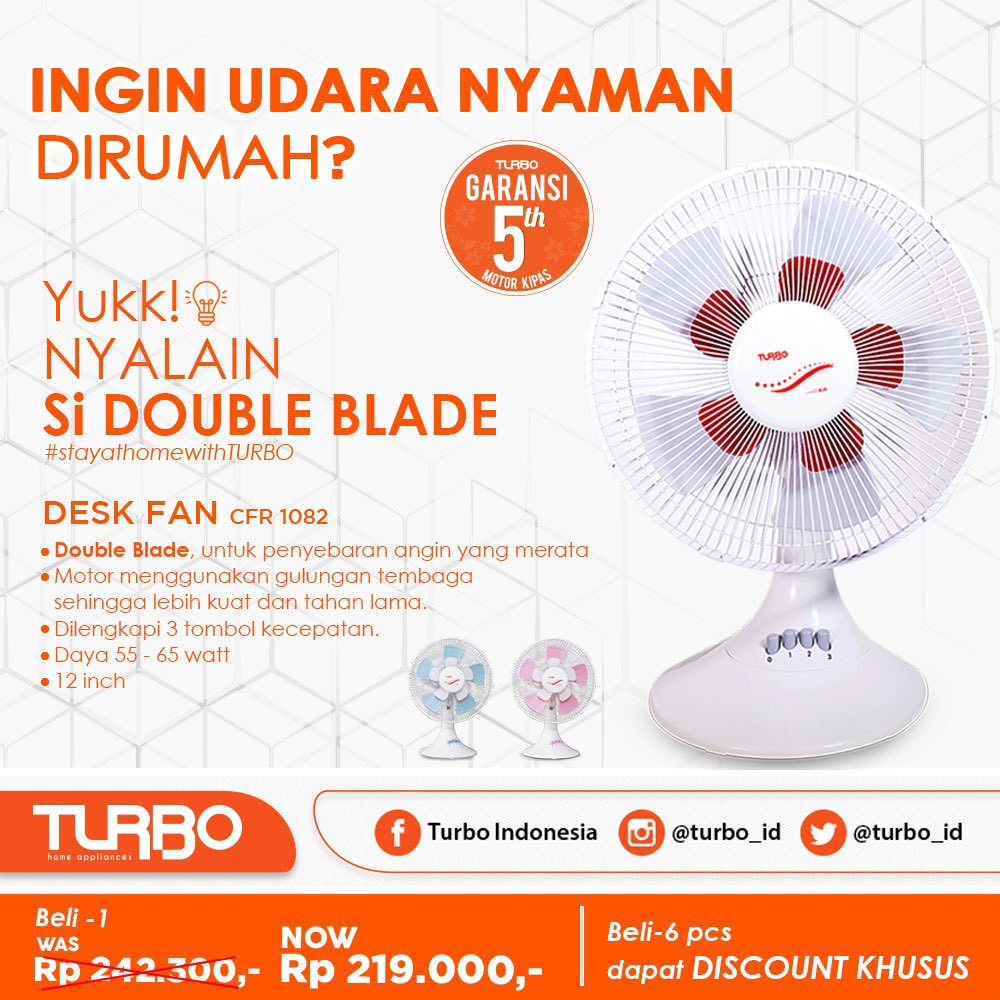 turbo_id's tweet photo. Pingin beli produk Turbo tapi gak mau repot??
Jangan khawatir Teman Idaman.. Kamu bisa beli produk Turbo secara mudah.. Mau dapat special price kl beli banyakan juga bisa lho.
Just order and we will deliver to you~
Happy Shopping Teman Idaman..😉
#fan #standfan #wallfan #deskfan https://t.co/crxfvPMe5v