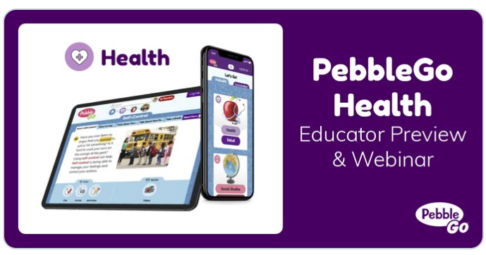 Did you know that a NEW #PebbleGo is coming! It's PebbleGo Health and it will be live this month! 🎉🎉🎉

Join Us For The <a href="/CapstonePub/">Capstone 📚</a> PebbleGo Health Educator Preview &amp; Webinar on June 9th to learn more. 😀 

buff.ly/2APHsyr #futurereadylibs #tlchat #iowatl #elemchat