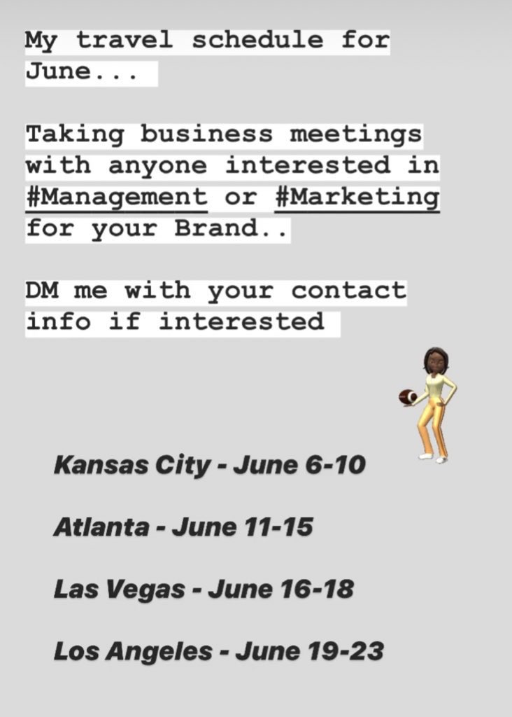 AMElitePR's tweet photo. To any athlete, actor, influencer, artist, etc interested in Marketing, PR, or Brand Management... #LetsWork ✊🏽 Contact me to set up a complimentary meeting while I’m in your area!! #AMElitePR https://t.co/pVGfmx1gQe