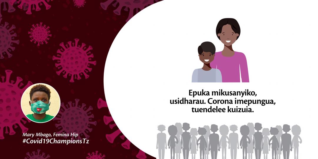 Kijana, tuendelee kujilinda na kuwalinda wengine dhidi ya corona kwa kufuata maelekezo ya Wizara ya Afya. Tuzuie maambukizi. #Covid19ChampionsTz

<a href="/FeminaHip/">Femina Hip</a> <a href="/UNICEFTanzania/">UNICEF Tanzania</a>