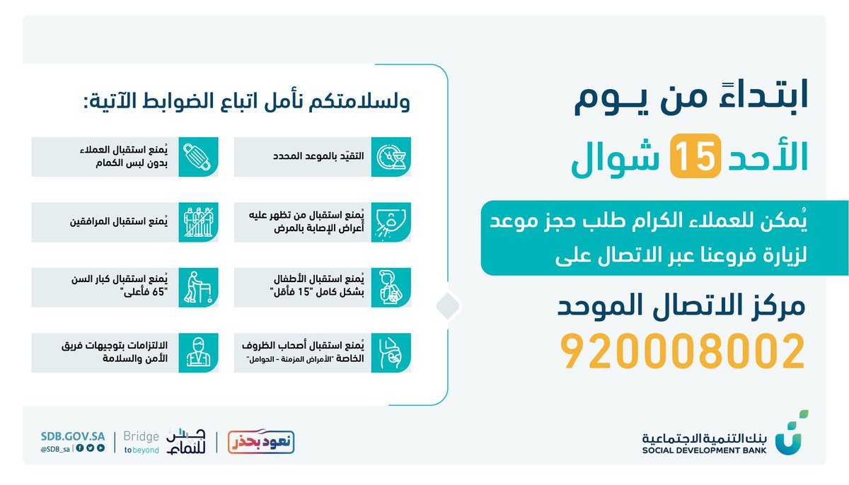 رقم بنك التنمية الاجتماعية الموحد التسليف للتواصل مع خدمة العملاء وأوقات العمل ثقفني