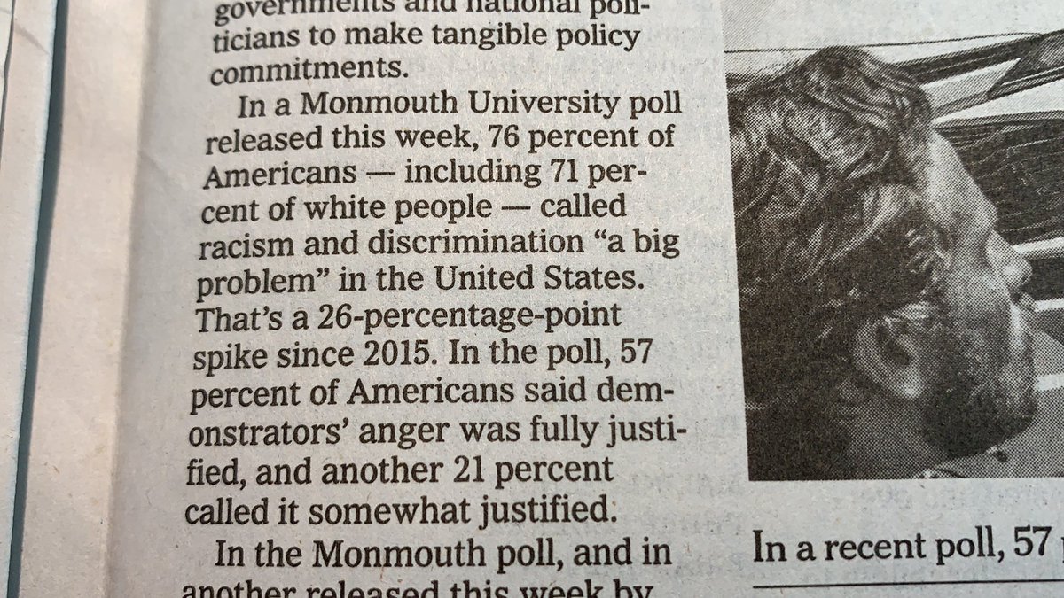 fraziermiller's tweet photo. @nytimes article highlights the dramatic change in public opinion on racism. My question... how can roughly 1/3rd of whites still not see racism as a “big problem”? https://t.co/lMWJbFV5Uh