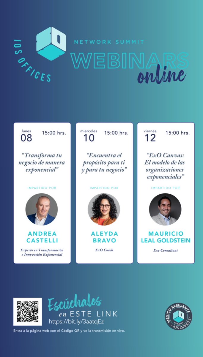 DisrupthinkIO's tweet image. Los invitamos a esta serie de webinars gratuitos que vamos a estar impartiendo a partir de este lunes 8 de junio.
¡Regístrense y descubran más formas de hacer que su negocio crezca de manera exponencial! 👉  bit.ly/3aatqEz

#webinar #disrupthink #exo
