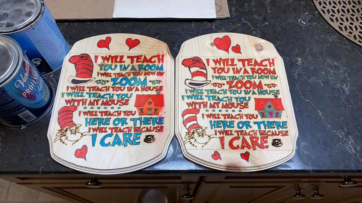 VoesenekM's tweet photo. Few new orders on small laser today #socialdistancingmb #onlineteaching #teachingincovid #teacherscare #KidsConnected https://t.co/DeMDkwECTB