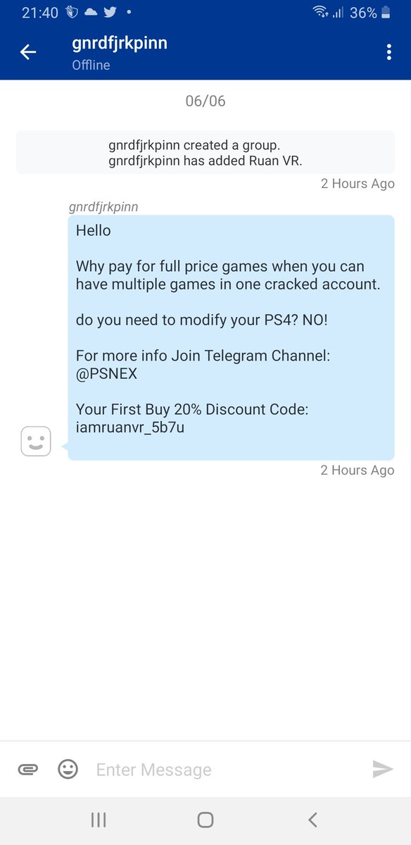 RuanVR18's tweet photo. @PlayStation sins when has the playstation platform become a breading ground for ads and spam messages 🤔 #notimpressed https://t.co/hxWiBaRvw1